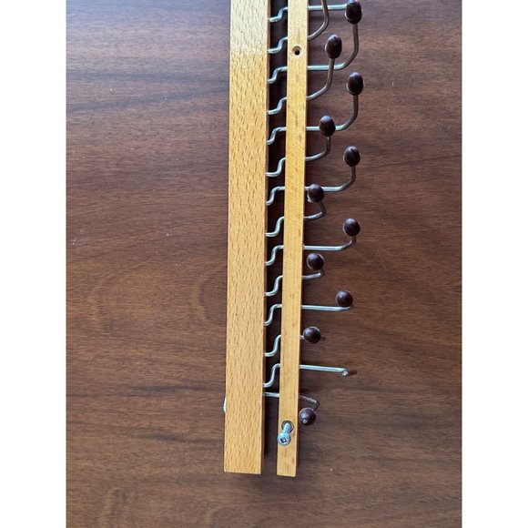 Wood & Brass Tie Rack Fratelli Reguitti, 1960s Vintage - Picture 8 of 10